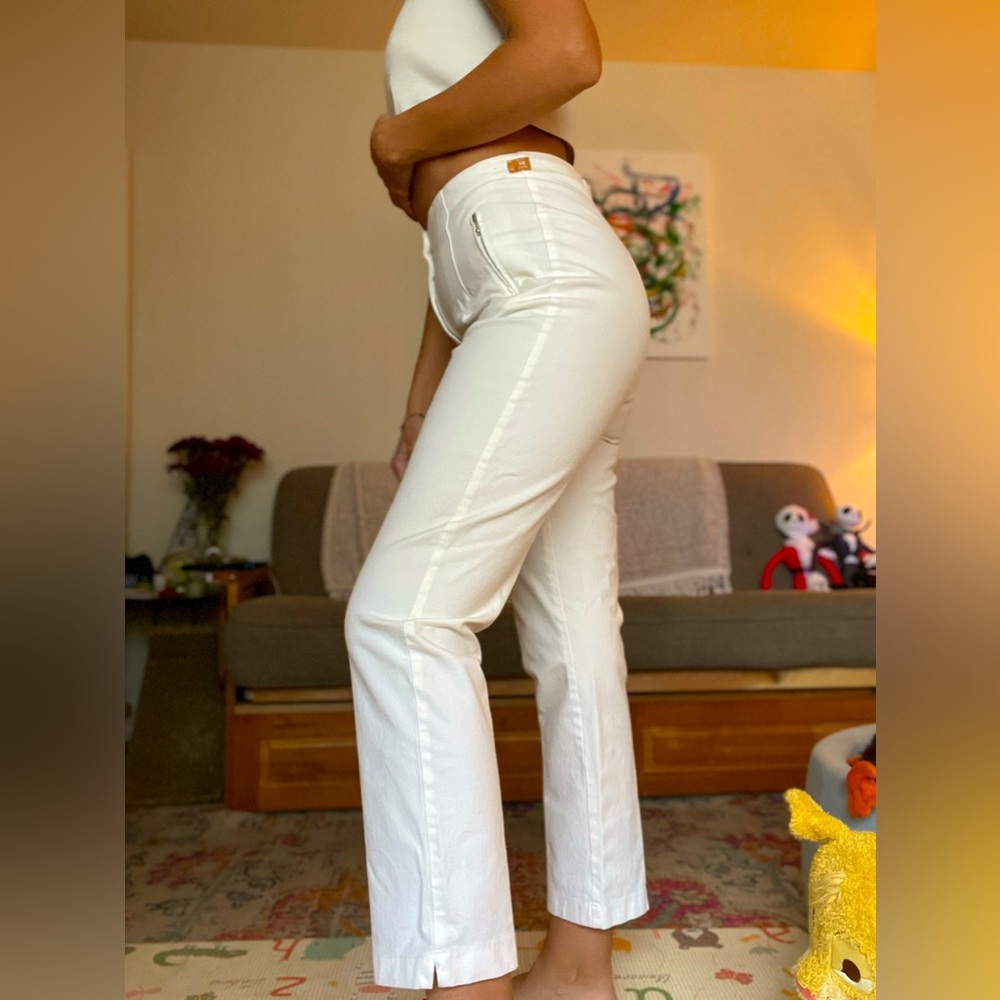 Gorgeous Vanilia White high-waisted straight-leg pants. Perfect fit